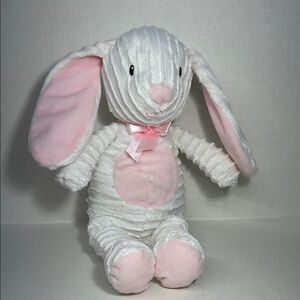 FAO Schwarz White Easter Bunny Rabbit with Pink Accents